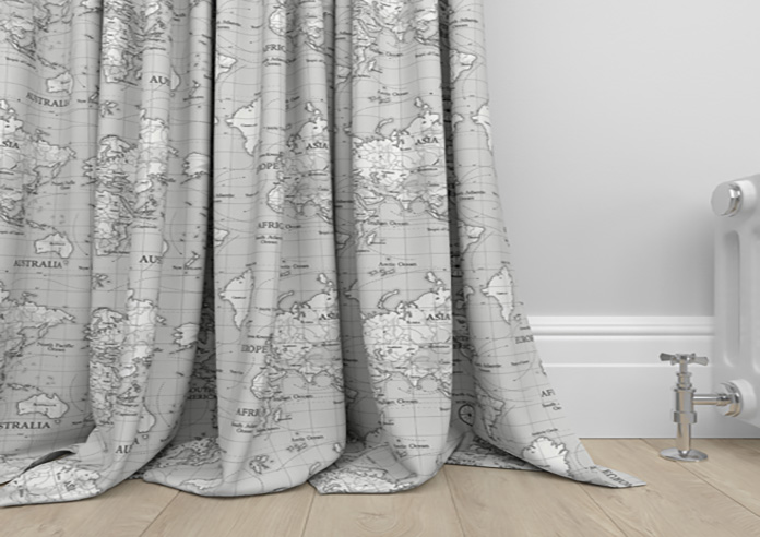 Maps, Grey - Made to Measure Curtains - Image 6